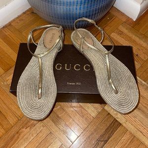 Gucci gold sandal